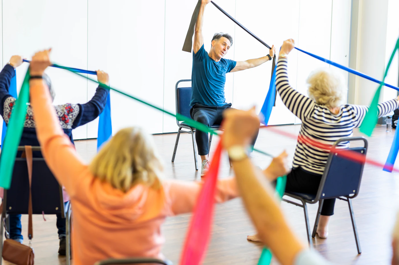 A Build session working with long resistance bands
